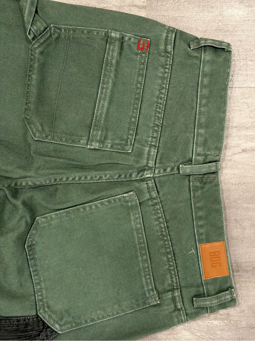 BDG High-Rise Carpenter Olive Green Relaxed Canvas Jeans